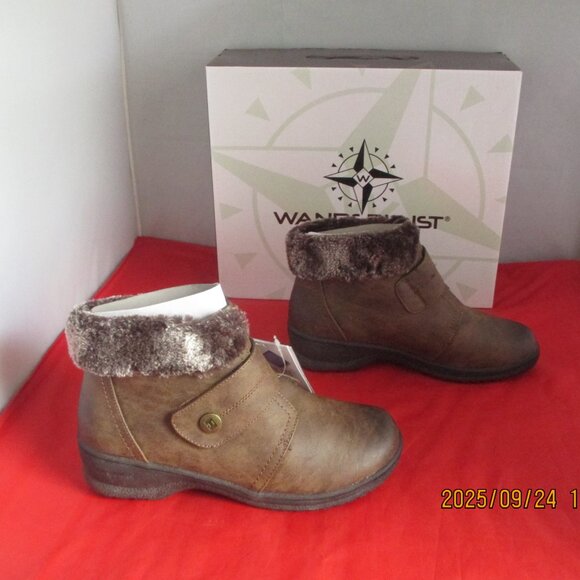 Wanderlust Perth Faux Leather Ankle Boots $75 - US Size 7 - Dark Tan - 1359 - Picture 1 of 12